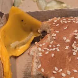 McDonald's - The big cheese! I couldn't even peel it off.