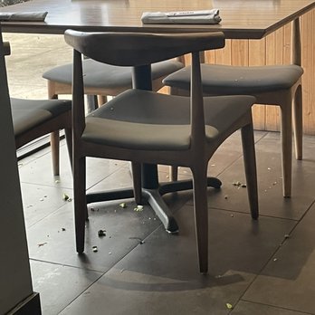 Top Sushi - The "cleaned" table with avocado all iver the floor and food on the chairs. - Sushi Bars Near Me - Tomball, Texas