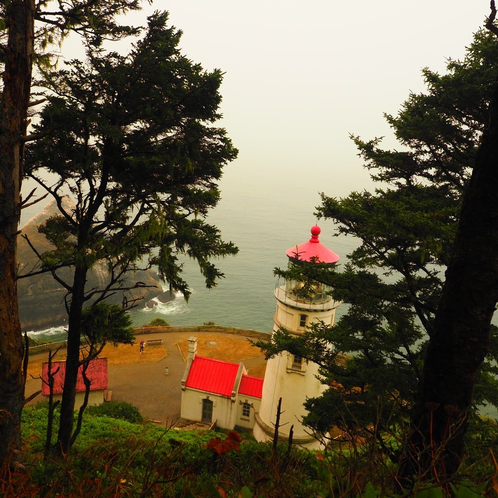 Heceta Head Lighthouse - Looking down onto the lighthouse - Landmarks & Historical Buildings Near Me - Florence, Oregon Heceta Head Lighthouse - Looking down onto the lighthouse - Landmarks & Historical Buildings Near Me - Florence, Oregon