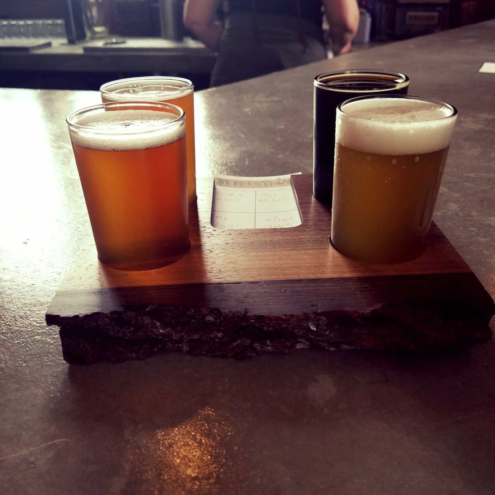 Terrestrial Brewing - Flight of 4 beers ($13): No. 1 Denali, Pocket Flower, Watch party infusion tower and ras el stout - Breweries Near Me - Cleveland, Ohio Terrestrial Brewing - Flight of 4 beers ($13): No. 1 Denali, Pocket Flower, Watch party infusion tower and ras el stout - Breweries Near Me - Cleveland, Ohio
