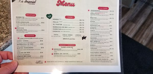 Menu photo 1 La Imperial Taqueria Wasco Wasco, CA Menu photo 1 La Imperial Taqueria Wasco Wasco, CA
