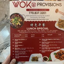 Lunch menu
