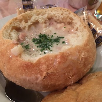 Down N Dirty Seafood Boil - The sourdough clam chowder bread bowl, a staple among seafood joints. The bread? Awesome! The chowder? Meh! - Seafood Near Me - Albuquerque, New Mexico