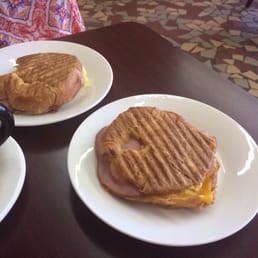 Ham and egg croissant. Pepper jack (L), cheddar (R)