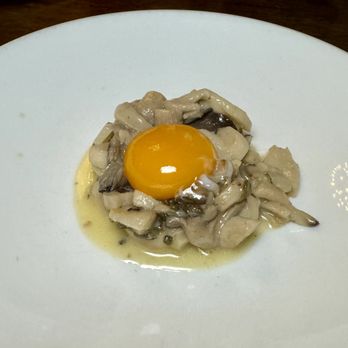 Bar Marco - mushroom trifolati - trumpet mushrooms/sage & arneis wine/alta badia cheese & egg yolk - Wine Bars Near Me - Pittsburgh, Pennsylvania