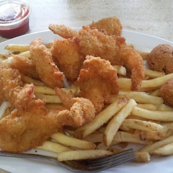 Shrimp N Stuff - Fried Shrimp platter. If you like catfish get the combo of both ..its better :) - Seafood Near Me - Galveston, Texas Shrimp N Stuff - Fried Shrimp platter. If you like catfish get the combo of both ..its better :) - Seafood Near Me - Galveston, Texas