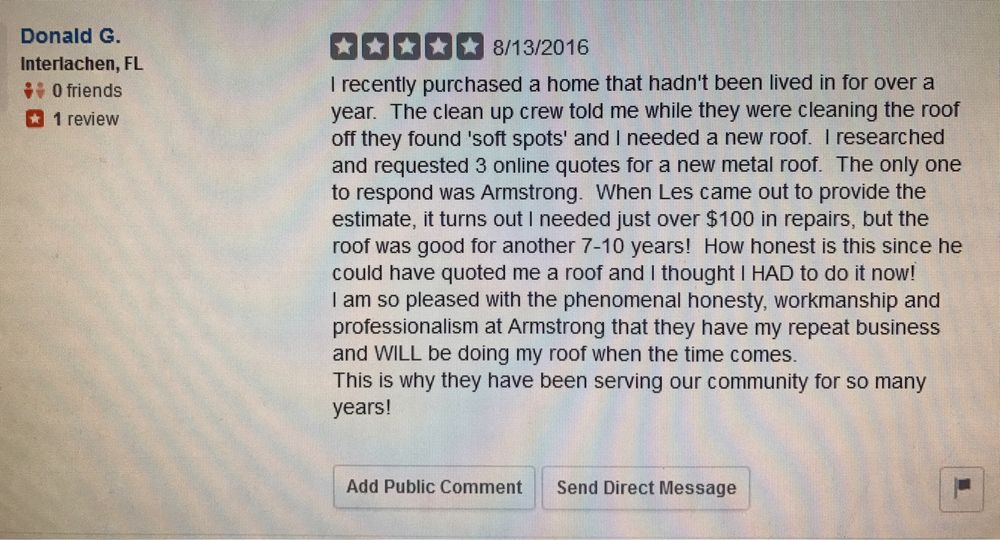 Slide of Armstrong Roofing