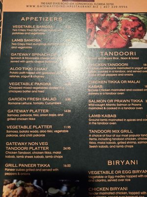 Menu photo 3 Gateway To India Longwood, FL