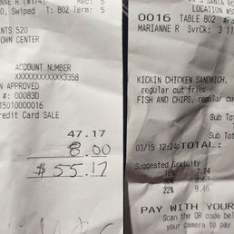 Receipt for 2 items Receipt for 2 items
