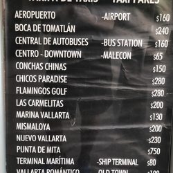 Buganvilas Resort - Taxi fare - March 2023