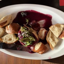 Baked Brie with blueberry sauce
