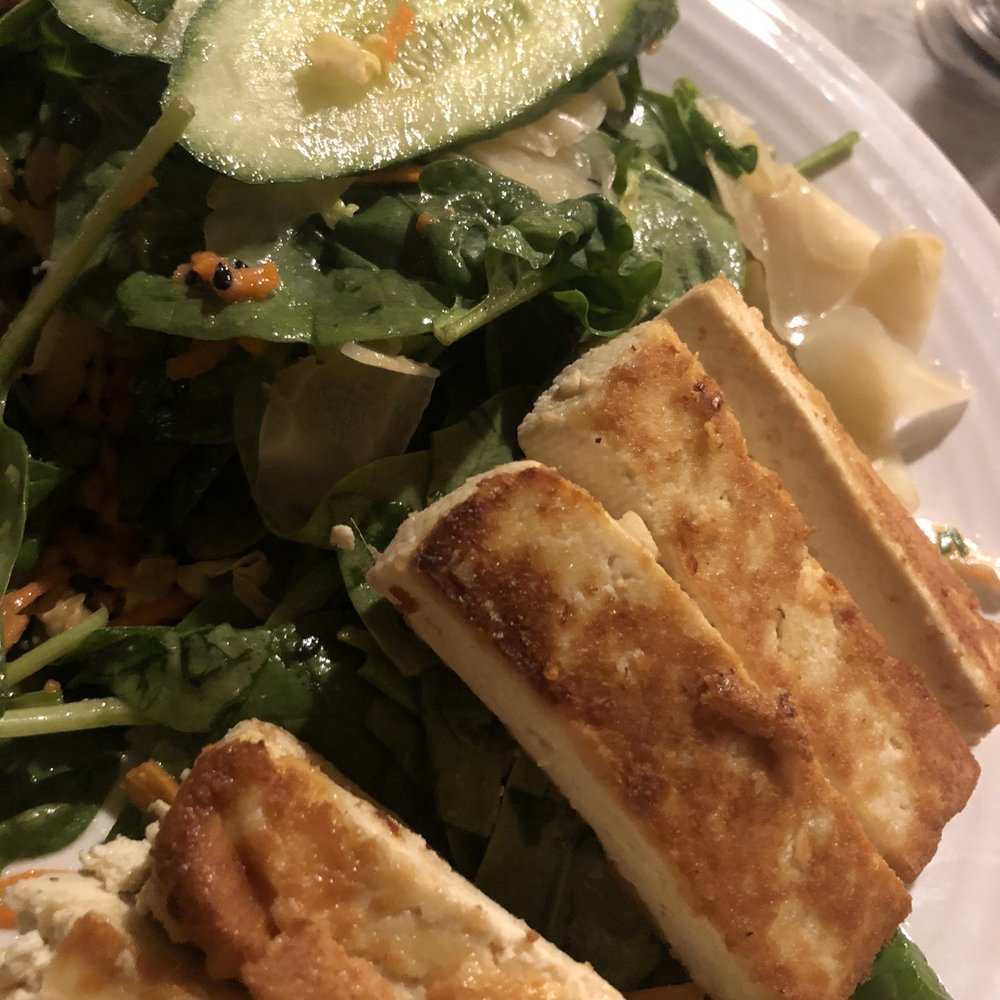 Mizuna - Ginger Tofu salad - New American Near Me - Spokane, Washington Mizuna - Ginger Tofu salad - New American Near Me - Spokane, Washington