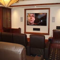 Aspen Home Electronics - Complete home theater with programmable remote control to simplify operation. Replaced the window with a 70" Sharp TV.