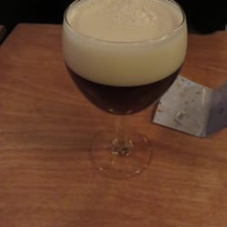 Café Noir - Leffe Red, a Belgian ale.