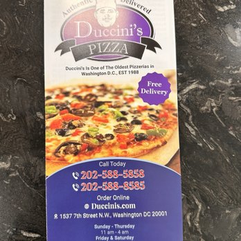 Duccini’s Pizza - Pizza Near Me - Washington, DC, District of Columbia Duccini’s Pizza - Pizza Near Me - Washington, DC, District of Columbia