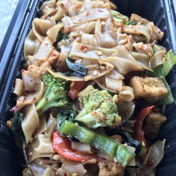 Tuptim Thai Restaurant - Drunken Noodles with tofu. Spice level hot. (Was not hot) Yummy dish though. - Thai Near Me - Wichita, Kansas Tuptim Thai Restaurant - Drunken Noodles with tofu. Spice level hot. (Was not hot) Yummy dish though. - Thai Near Me - Wichita, Kansas