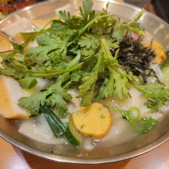 Daesung Korean Noodle - Eomuk Sujebi (fishcakes wide noodle soup) - Korean Near Me - Flushing, New York