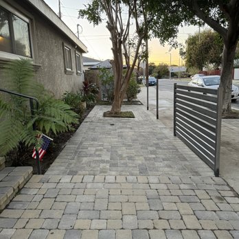 Just Pavers Design - Small area to put a patio table and umbrella next to main entrance. - Masonry/Concrete Near Me
