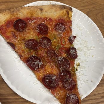 Liguria Pizzeria - Pepperoni with long hots slice - Pizza Near Me - Philadelphia, Pennsylvania
