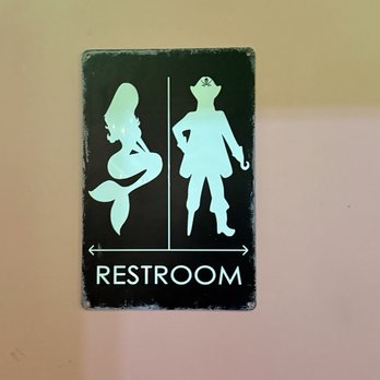 Tiki TNT & Potomac Distilling - Restroom sign - Tiki Bars Near Me - Washington, DC, District of Columbia