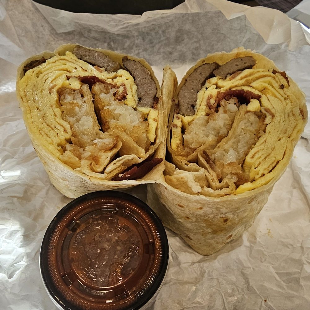 Painted Dough - Breakfast burrito with homemade salsa - Donuts Near Me - Chino, California Painted Dough - Breakfast burrito with homemade salsa - Donuts Near Me - Chino, California