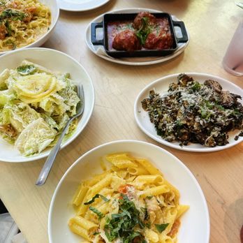 Grassa - Tomatoe penne, Brussel sprouts, meatballs, caeser salad - Italian Near Me - Portland, Oregon Grassa - Tomatoe penne, Brussel sprouts, meatballs, caeser salad - Italian Near Me - Portland, Oregon