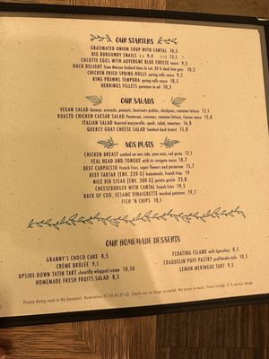 Menu photo 3 Aux Cadrans Paris, 75