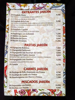 Menu photo 1 Jardín Vera, AL