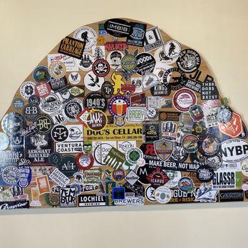 Three Stacks and a Rock Brewing - Fun to look at all the stickers! Photo taken with canon rebel t5i - Breweries Near Me - Morro Bay, California