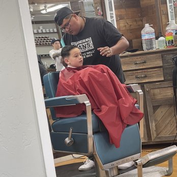 Main Event Barbers - During his cut. Both these gentleman have done his hair so far and both are great - Barbers Near Me - Sacramento, California Main Event Barbers - During his cut. Both these gentleman have done his hair so far and both are great - Barbers Near Me - Sacramento, California