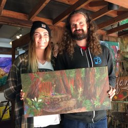 Sofanya's Dome Gallery & Studios - Amanda & Eric not only had their portrait made but bought an original painting to hang in their home as well.
