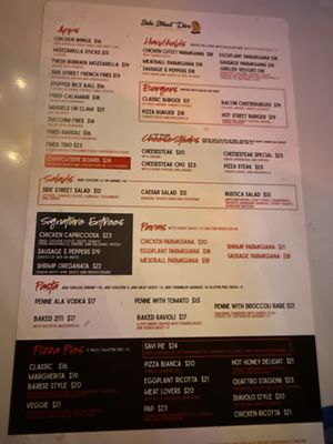 Menu photo 5 Side Street Dive Patchogue, NY