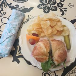 Not Jaded Boutique & Tea Room - Turkey sandwich with chips pickles