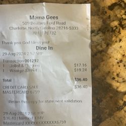 Mama Gee's Takeout Restaurant - I was over charged for my food. The advertised price is less and then charged More when he rang me up