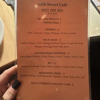 34th Street Cafe - Happy hour menu - New American Near Me - Austin, Texas