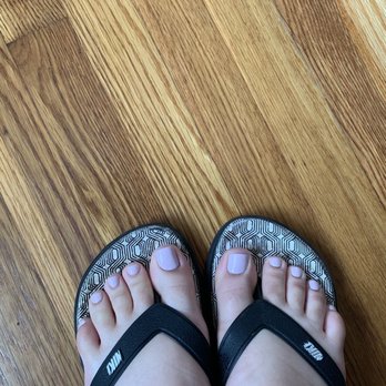 Crystal Nail Salon - Toes with gel (right toe broke at home before I got my nails done, she didn't cut them too short or anything lol) - Nail Salons Near Me - New London, Connecticut Crystal Nail Salon - Toes with gel (right toe broke at home before I got my nails done, she didn't cut them too short or anything lol) - Nail Salons Near Me - New London, Connecticut