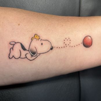 Revival Tattoo Collective - Snoopy with Woodstock looking at the ball - Tattoo Near Me - Largo, Florida Revival Tattoo Collective - Snoopy with Woodstock looking at the ball - Tattoo Near Me - Largo, Florida