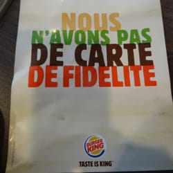 Burger King - Flyer donné au Burger King de Créteil (94000)