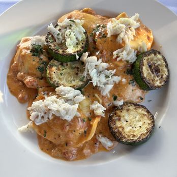 Restaurant Christine - Lobster ravioli with grilled zucchini and blue crab - Comfort Food Near Me - Seattle, Washington
