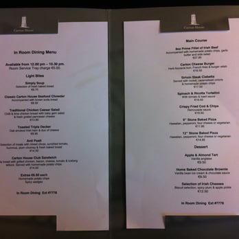 Carton House Hotel - Room service menu - Hotels Near Me - Maynooth, KE
