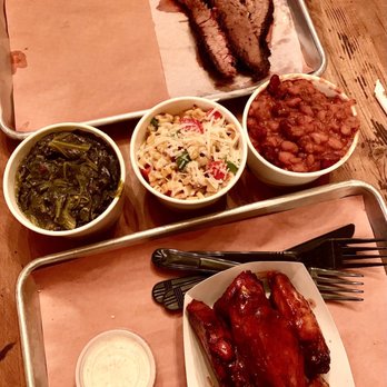 Hudson Smokehouse - Smoked Dry Rub Brisket, Spicy Collard Greens, Roasted Corn, Baked Beans, Smoked BBQ Wings, Ranch/Pepper Dressing - Barbeque Near Me - Bronx, New York Hudson Smokehouse - Smoked Dry Rub Brisket, Spicy Collard Greens, Roasted Corn, Baked Beans, Smoked BBQ Wings, Ranch/Pepper Dressing - Barbeque Near Me - Bronx, New York