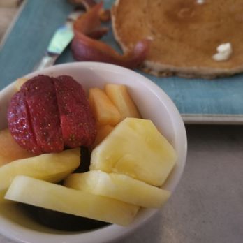 Cafe Strudel - Cinnamon pancakes with bacon and fruit. - New American Near Me - West Columbia, South Carolina Cafe Strudel - Cinnamon pancakes with bacon and fruit. - New American Near Me - West Columbia, South Carolina