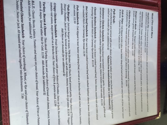 Menu photo 5 The White Horse Pub Eastsound, WA