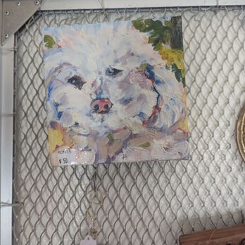 Pacific Pearl - I bought this original painting of a dog that looks just like my mom's pup! Perfect gift - Used, Vintage & Consignment Near Me - Fort Bragg, California