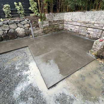 Valdez Concrete Company - Acid Etched Sauna Patio With Saw cuts. - Masonry/Concrete Near Me Valdez Concrete Company - Acid Etched Sauna Patio With Saw cuts. - Masonry/Concrete Near Me