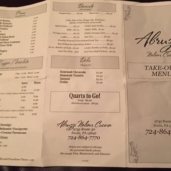 Abruzzi Italian Cucina - Menu 2 - Italian Near Me - Irwin, Pennsylvania Abruzzi Italian Cucina - Menu 2 - Italian Near Me - Irwin, Pennsylvania