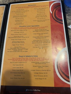 Menu photo 2 Shoreline Coffee Shop Lakeport, CA Menu photo 2 Shoreline Coffee Shop Lakeport, CA