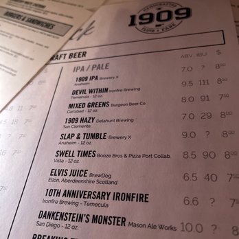 1909 - Bars Near Me - Temecula, California