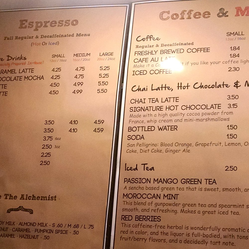 Cream Coffee & Tea Shop - New awesome tea menu (updated as of 3/25/15) - Donuts Near Me - Brooklyn, New York