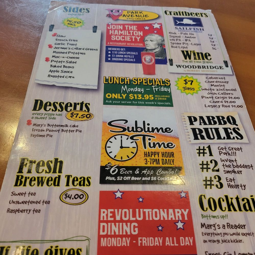 Park Avenue BBQ Grille - Menu - Barbeque Near Me - Boynton Beach, Florida Park Avenue BBQ Grille - Menu - Barbeque Near Me - Boynton Beach, Florida
